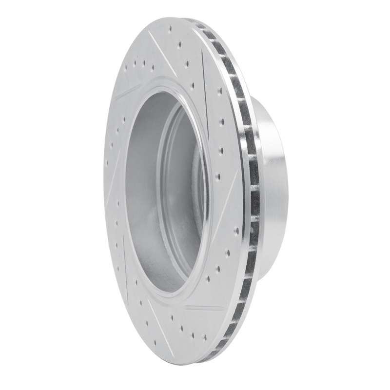 BMW 530XI Brake Rotor (1) - Rear Left - R1 Concepts - Drilled & Slotted - Silver - `06-`10